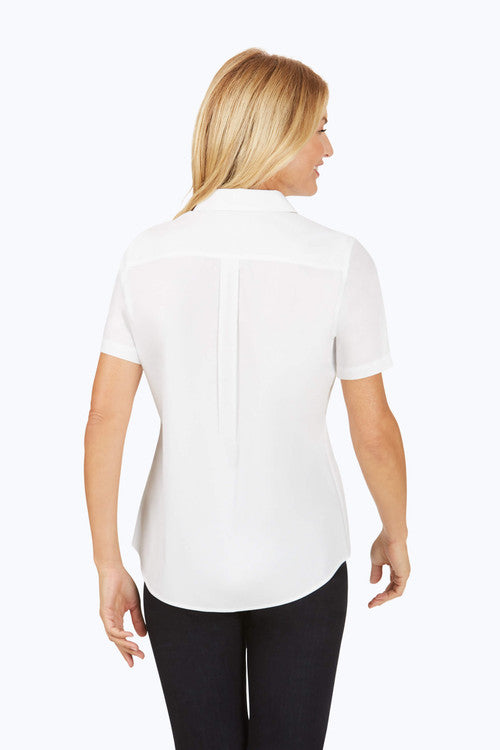 Short Sleeve White Blouse