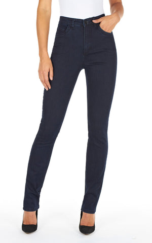 Dark Indigo Supreme denim, Suzanne slim leg, front view