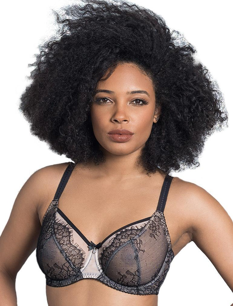 Black Ava See-Through Lace Bra