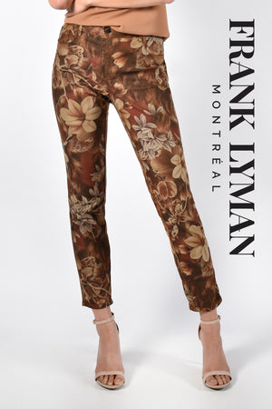 Reversible Floral Jeans (Cognac)